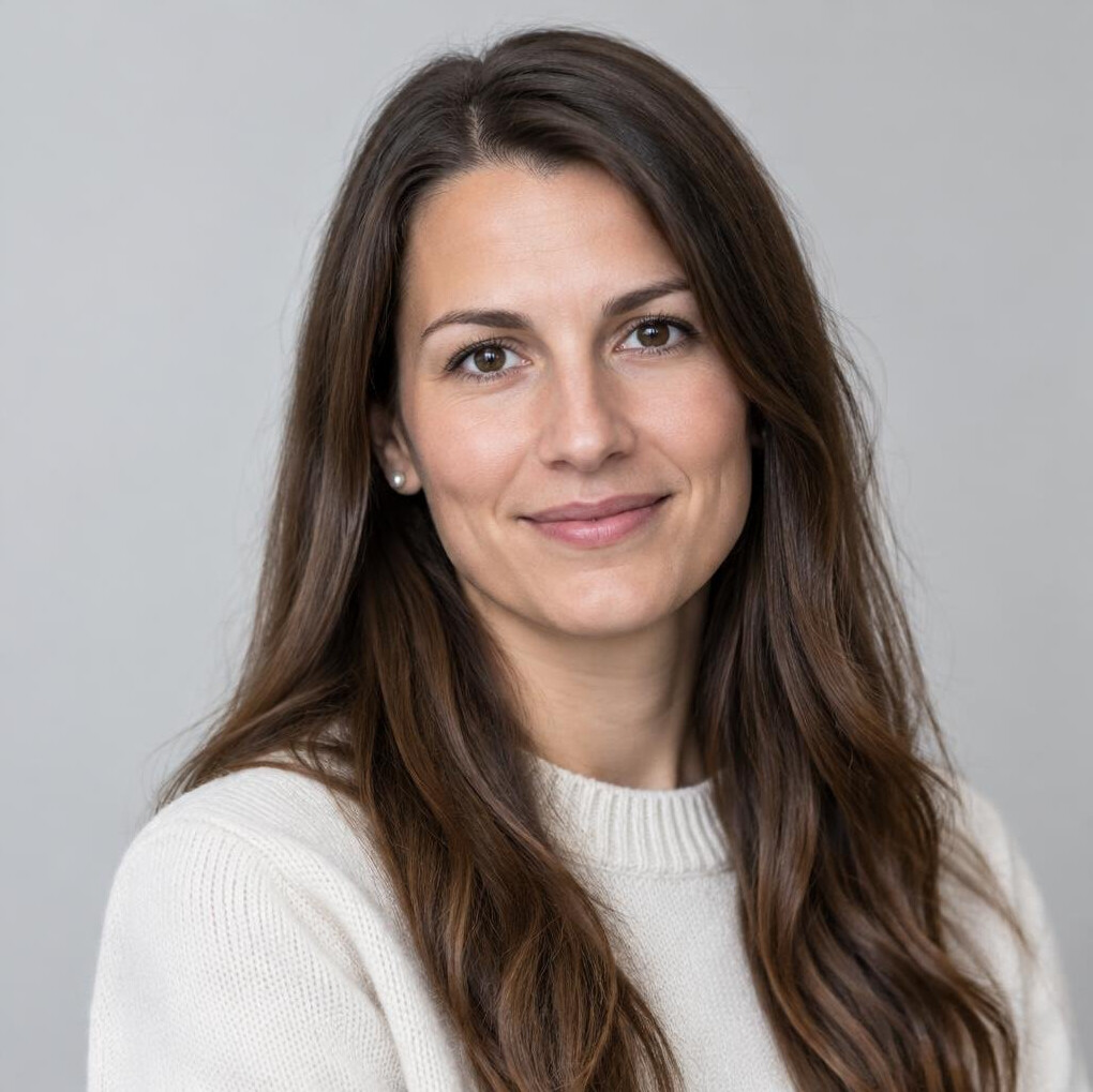 Portrait of a Croatian woman researcher with long hair