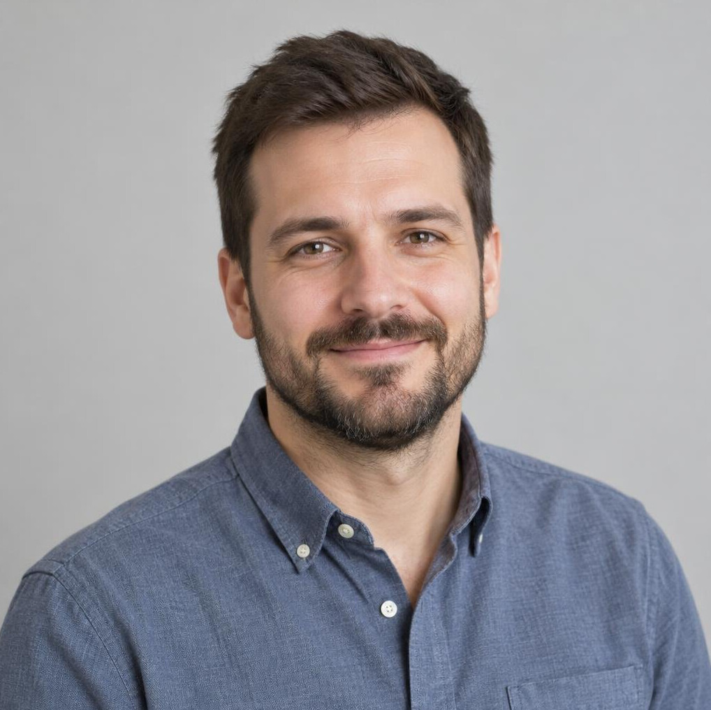 Portrait of a Croatian man analyst with a short beard